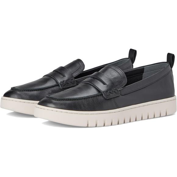 Vionic Uptown Black Loafers with White Soles - Picture 1 of 7
